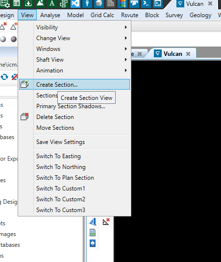View → Create Section.