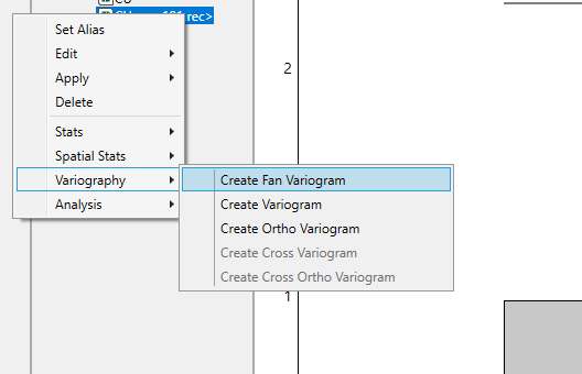 Variography → Create Fan Variogram.