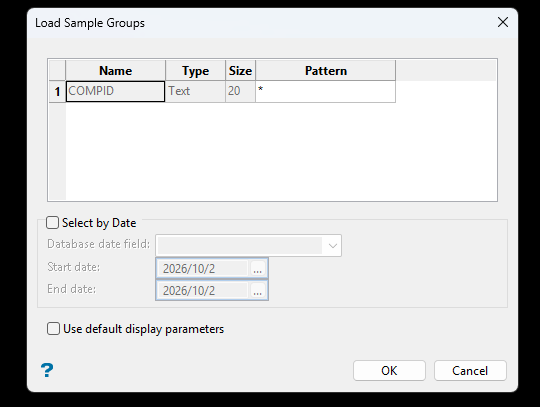 Load Sample Groups (izquierda) y grupo LD (derecha).