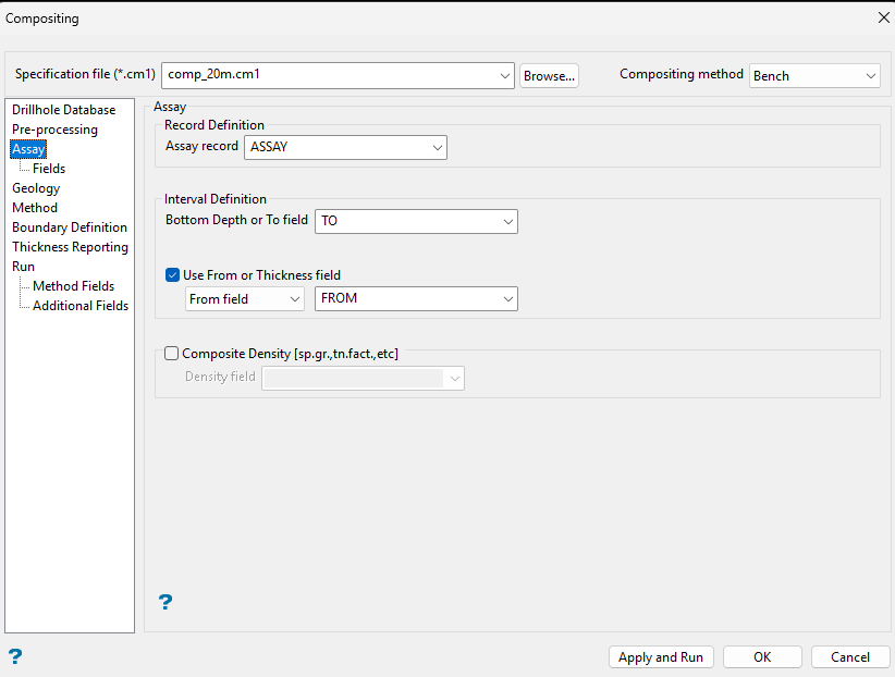 Pre-processing con datos faltantes ignorados (izquierda) y registro Assay con FROM y TO (derecha).