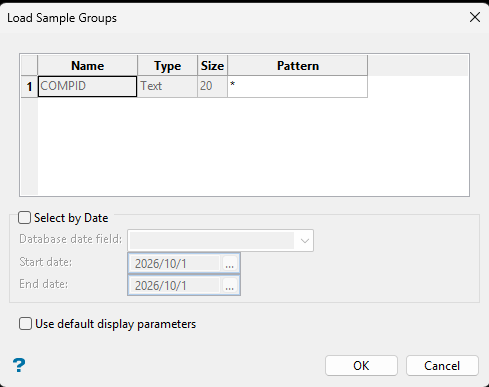 Load Sample Groups (izquierda) y selección del grupo CIFC (derecha).
